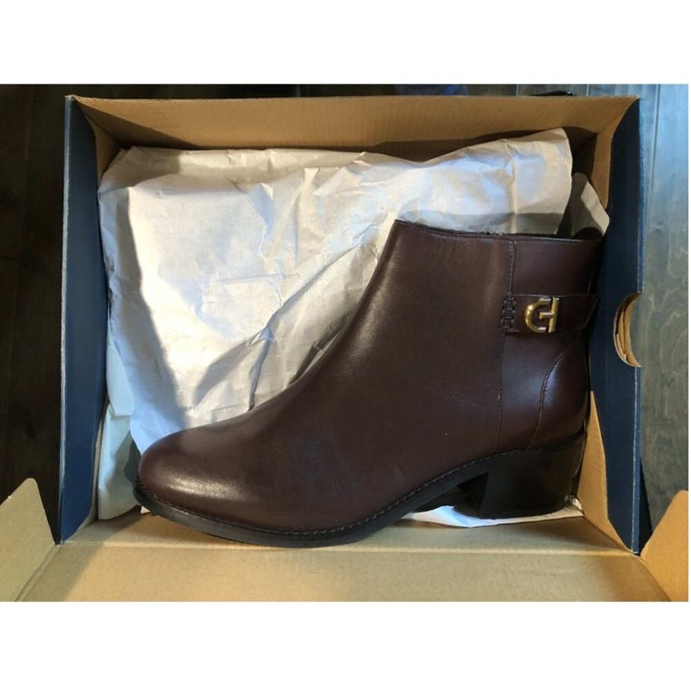 Cole Haan Womens  Brown Zipper Booties.  Size 8.5 - Picture 4 of 5